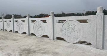 酒泉芝麻白河道栏杆 石材栏杆