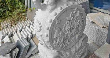 酒泉芝麻白抱鼓石 庭院抱鼓石