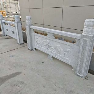 酒泉芝麻白河道栏杆 石材栏杆