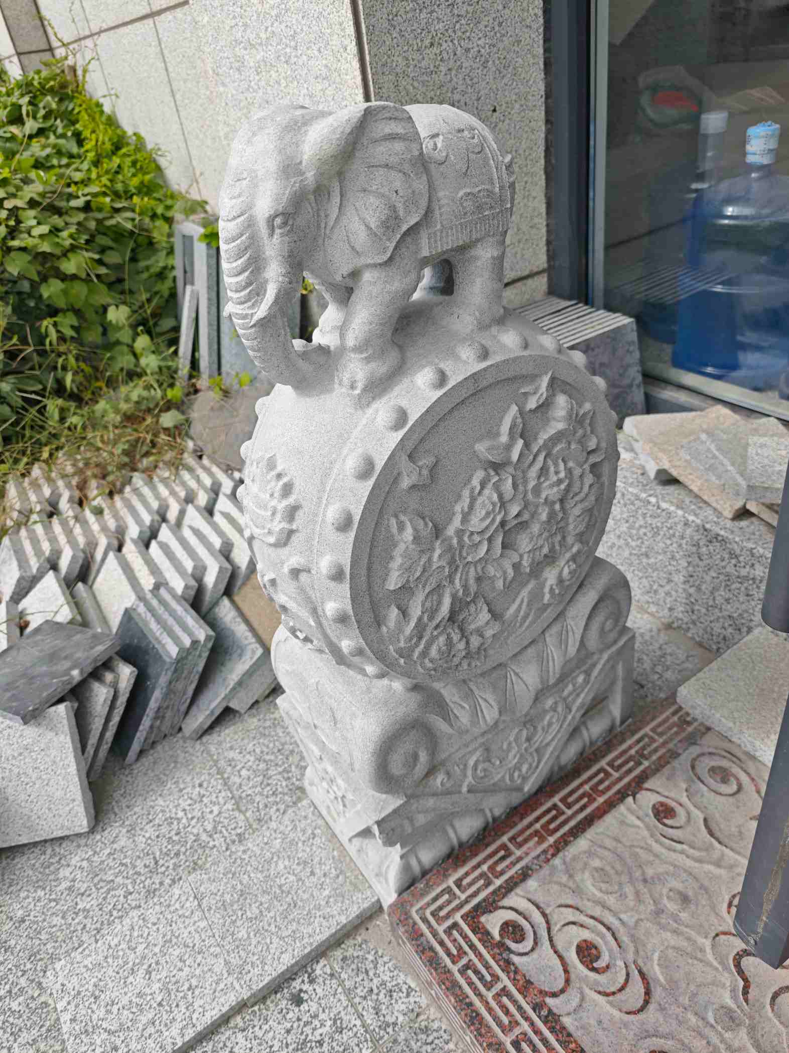 酒泉芝麻白抱鼓石 庭院抱鼓石