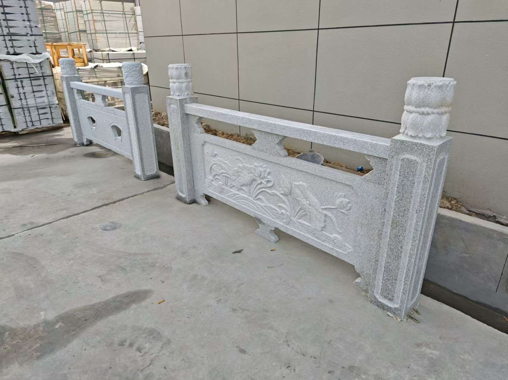 酒泉芝麻白河道栏杆 石材栏杆